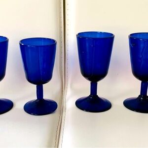 Cobalt blue glasses of 6